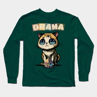 Drama Cat Melting Ice Cream Long Sleeve T-Shirt